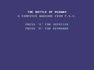Battle For Midway title screen for Commodore 64